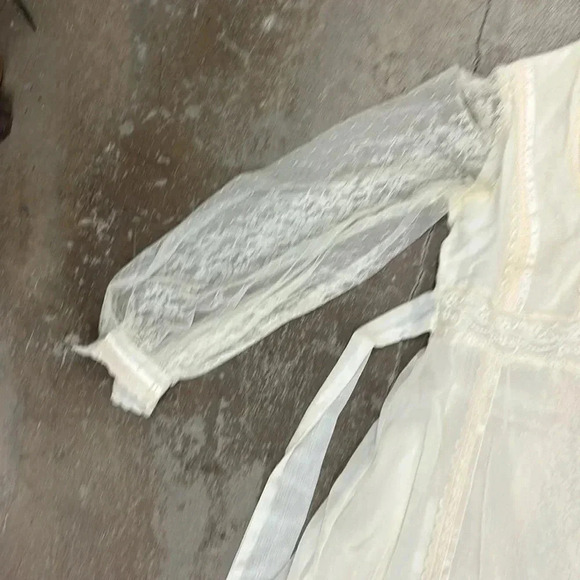 Vintage handmade prairie lace tiered maxi dress whimsygoth fairy renaissance - Picture 3 of 6